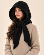 Winterknoten – Strickkapuze mit Bindeschal – Farbe Schwarz