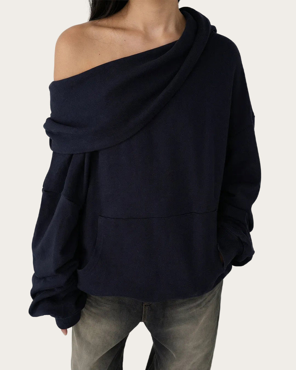 Eclipse Kapuzenpullover mit drapierter Kapuze – Produktansicht 4