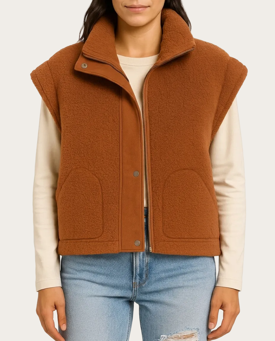 Everest kuschelige Weste – Farbe Braun