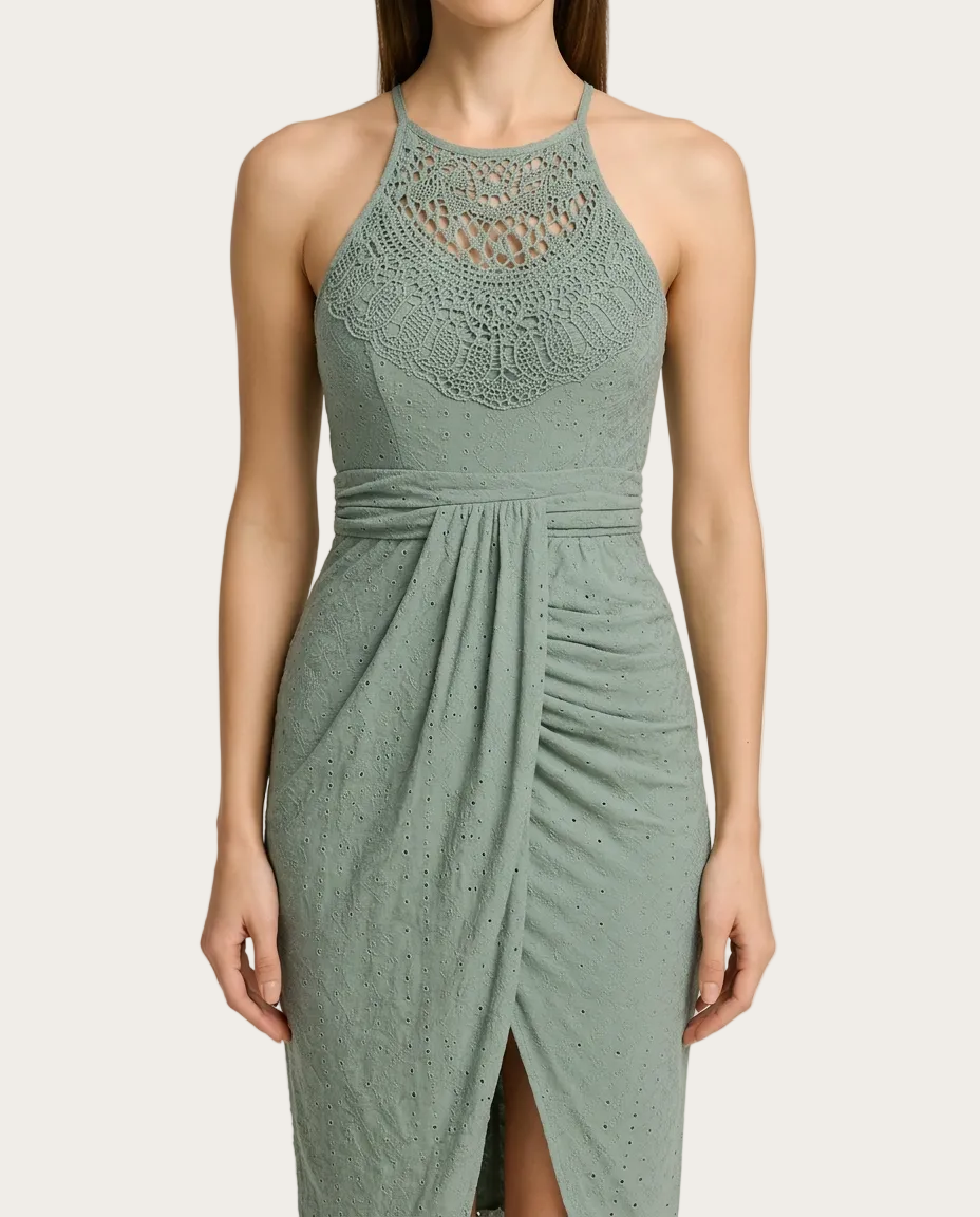 Willow Midikleid – Farbe Olivgrün