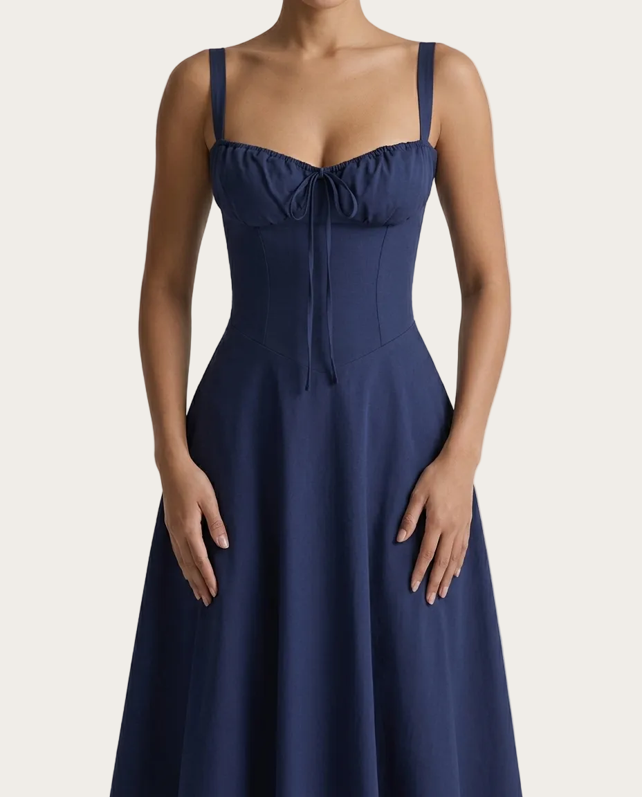 Vibrance Midikleid – Farbe Marineblau