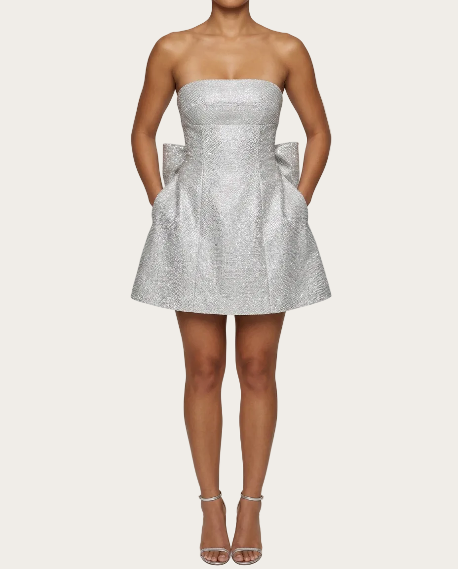 Brilliance Minikleid – Farbe Weißgold