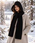 Winterruhe – Gerippter Kapuzenschal – Winterlook mit Model